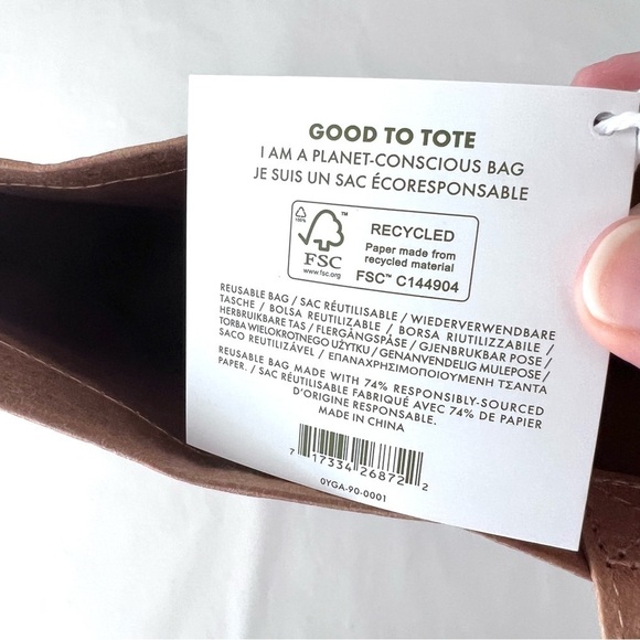 Origins Good to Tote Reusable Paper Bag New with Tags Sustainable Lightweight‎ - Picture 5 of 6